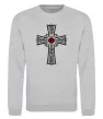 Свитшот Готичний хрест з орнаментом Серый меланж фото