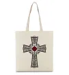 Эко-сумка Готичний хрест з орнаментом Бежевый фото