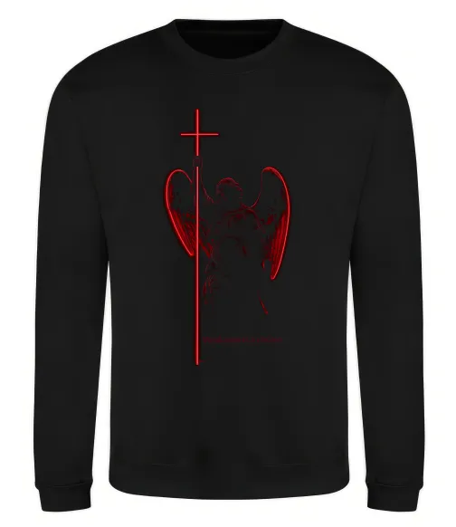 Свитшот Ангел з хрестом Черный фото