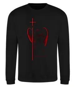 Свитшот Ангел з хрестом Черный фото