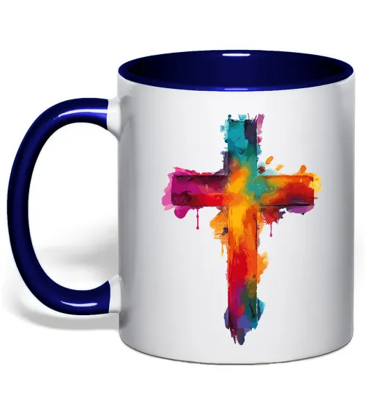 Чашка с цветной ручкой Cross Art Глубокий темно-синий фото