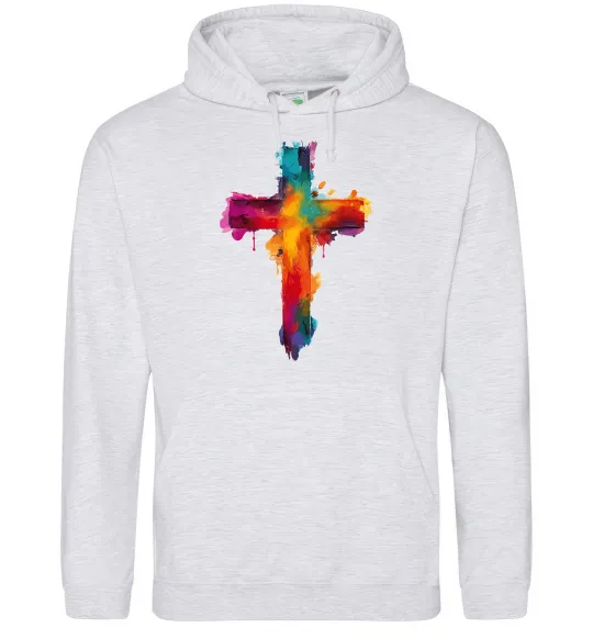 Женская толстовка (худи) Cross Art Серый меланж фото