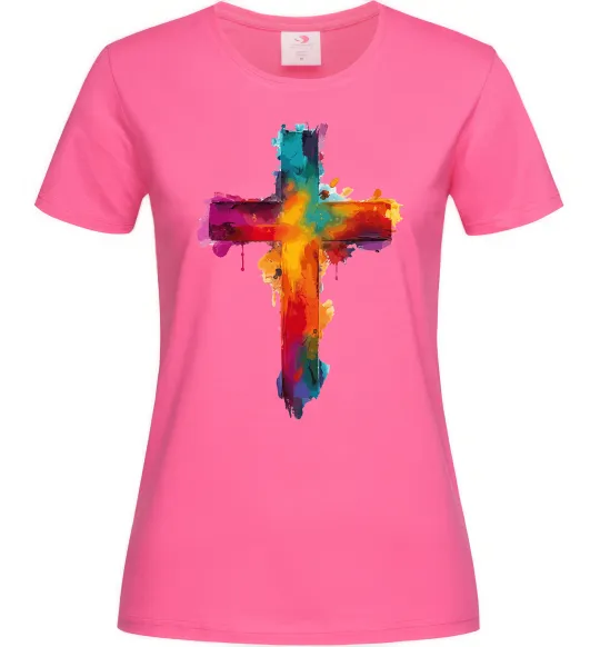 Женская футболка Cross Art Ярко-розовый фото