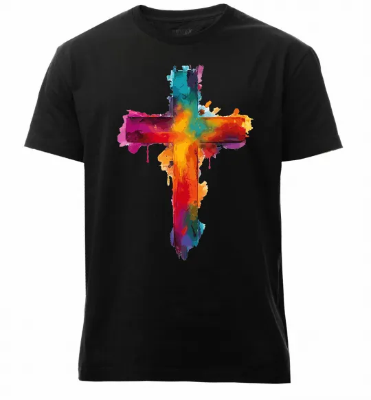 Мужская премиум футболка Cross Art Черный фото