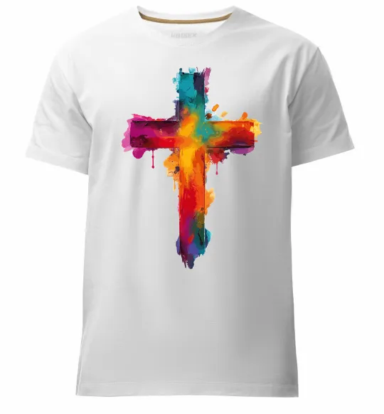 Мужская премиум футболка Cross Art Белый фото