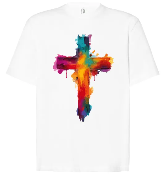 Футболка Оверсайз Cross Art Белый фото