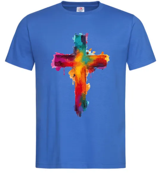 Мужская футболка Cross Art Ярко-синий фото