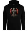 Мужская толстовка (худи) Хрест з крилами Черный фото
