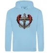 Мужская толстовка (худи) Хрест з крилами Голубой фото