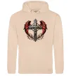 Женская толстовка (худи) Хрест з крилами Песочный фото