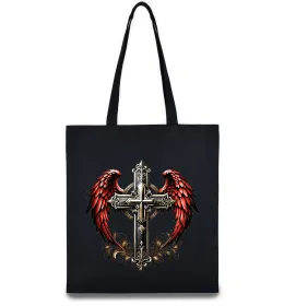 Эко-сумка Хрест з крилами Черный фото