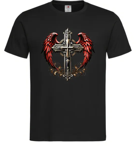 Мужская футболка Хрест з крилами Черный фото