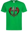 Мужская футболка Хрест з крилами Зеленый фото