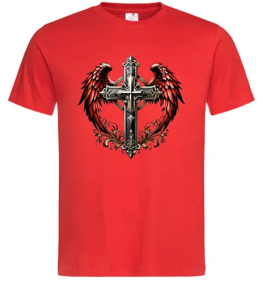 Мужская футболка Хрест з крилами Красный фото