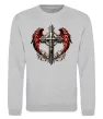 Свитшот Хрест з крилами Серый меланж фото
