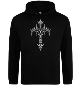 Чоловіча толстовка (худі) Gothic cross Чорний фото