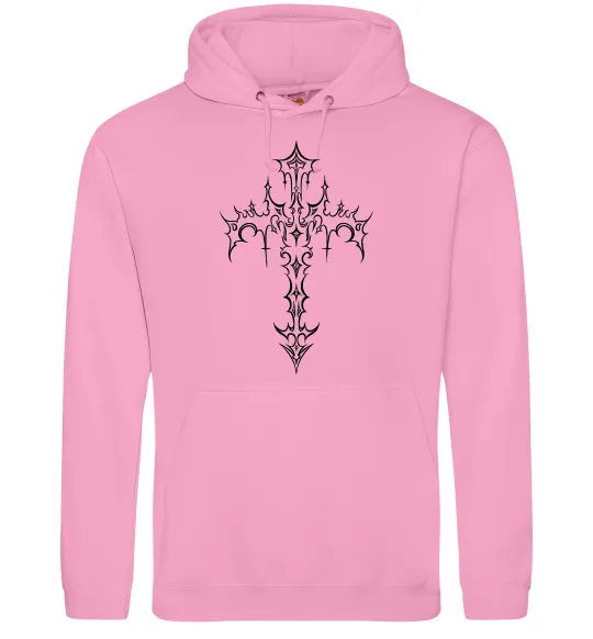Мужская толстовка (худи) Gothic cross Розовый фото