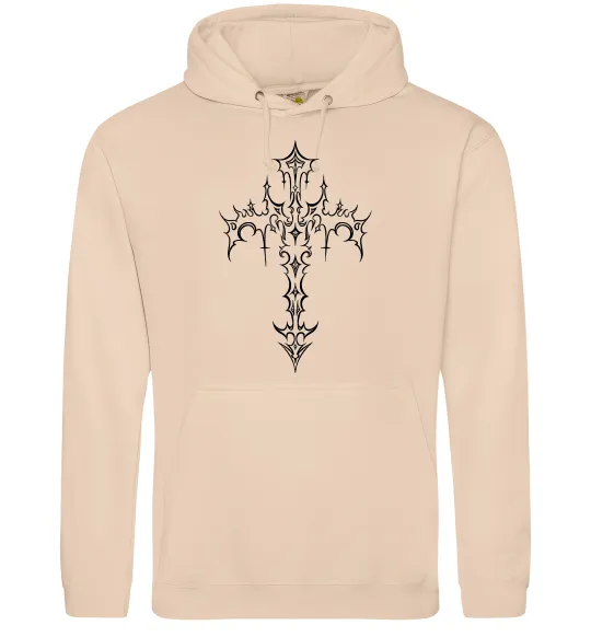 Мужская толстовка (худи) Gothic cross Песочный фото