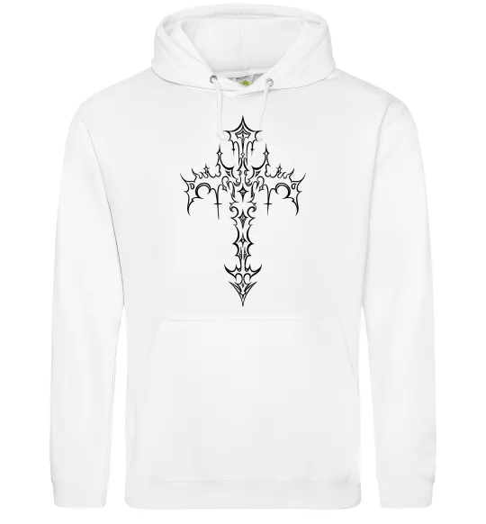 Женская толстовка (худи) Gothic cross Белый фото