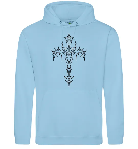 Женская толстовка (худи) Gothic cross Голубой фото