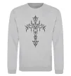 Свитшот Gothic cross Серый меланж фото