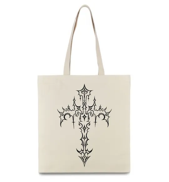 Эко-сумка Gothic cross Бежевый фото