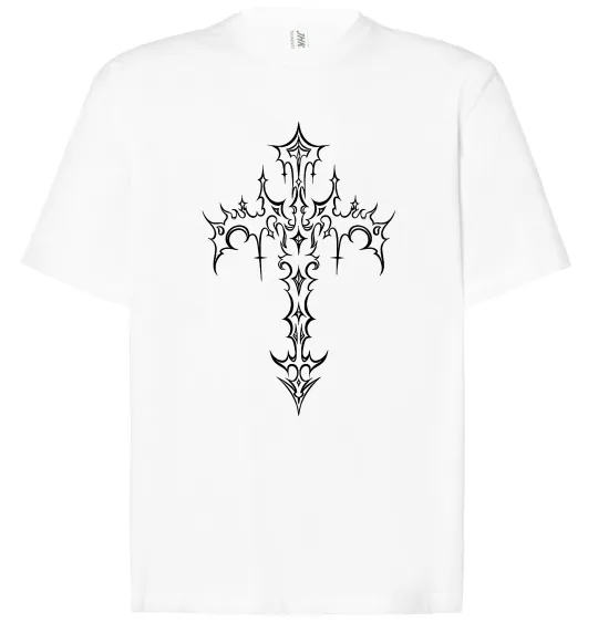 Футболка Оверсайз Gothic cross Белый фото