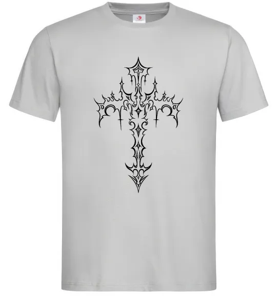 Мужская футболка Gothic cross Серый фото