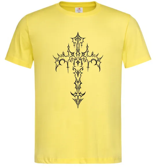 Мужская футболка Gothic cross Лимонный фото