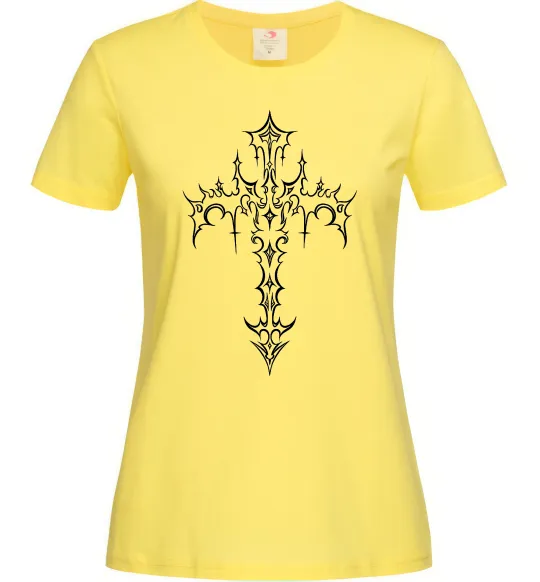 Женская футболка Gothic cross Лимонный фото