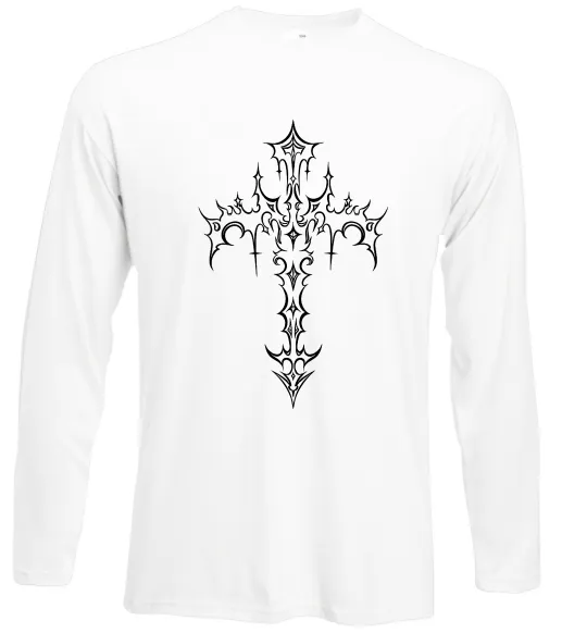 Лонгслив Gothic cross Белый фото