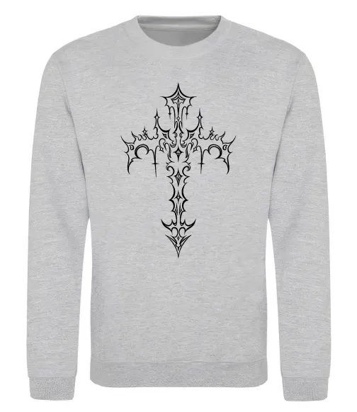 Світшот Gothic cross Сірий меланж фото