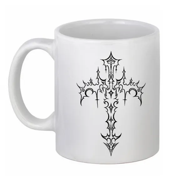 Чашка керамическая Gothic cross Белый фото