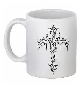 Чашка керамічна Gothic cross Білий фото