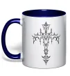Чашка с цветной ручкой Gothic cross Глубокий темно-синий фото