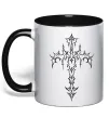 Чашка с цветной ручкой Gothic cross Черный фото
