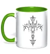 Чашка с цветной ручкой Gothic cross Лаймовый фото