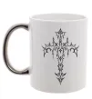 Чашка с цветной ручкой Gothic cross Серебро фото