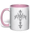 Чашка с цветной ручкой Gothic cross Нежно розовый фото