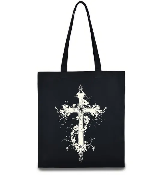 Эко-сумка Квітучий Хрест Черный фото
