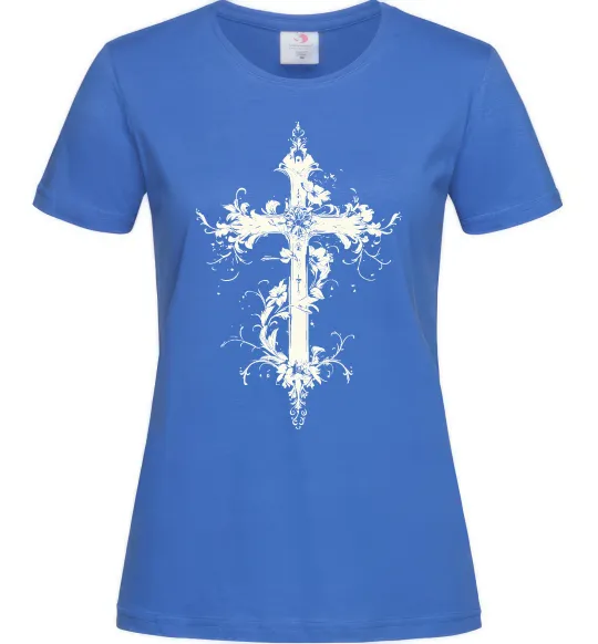 Женская футболка Квітучий Хрест Ярко-синий фото