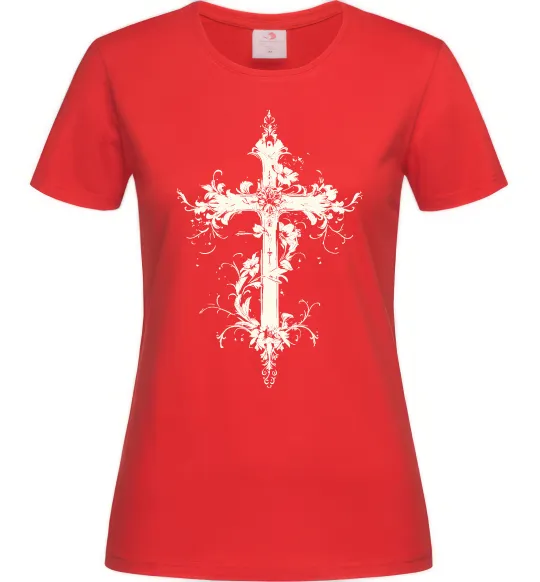 Женская футболка Квітучий Хрест Красный фото