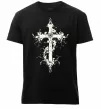 Мужская премиум футболка Квітучий Хрест Черный фото