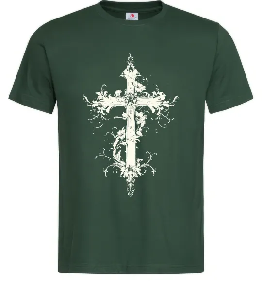 Мужская футболка Квітучий Хрест Темно-зеленый фото