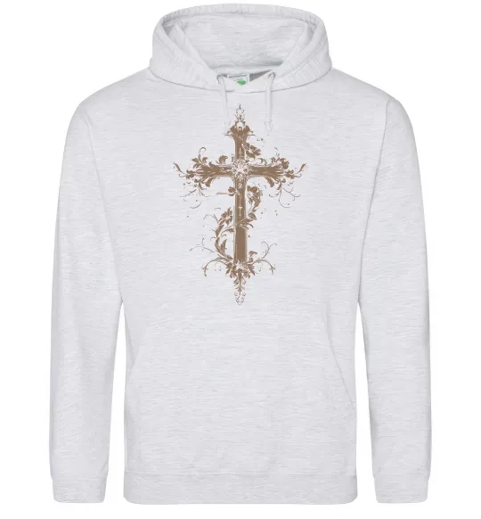 Чоловіча толстовка (худі) Квітучий Хрест Сірий меланж фото