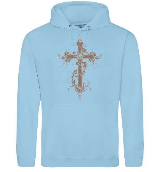 Чоловіча толстовка (худі) Квітучий Хрест Блакитний фото