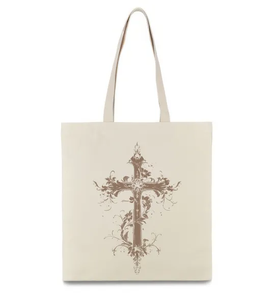 Эко-сумка Квітучий Хрест Бежевый фото