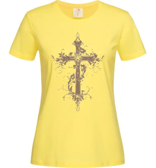 Женская футболка Квітучий Хрест Лимонный фото