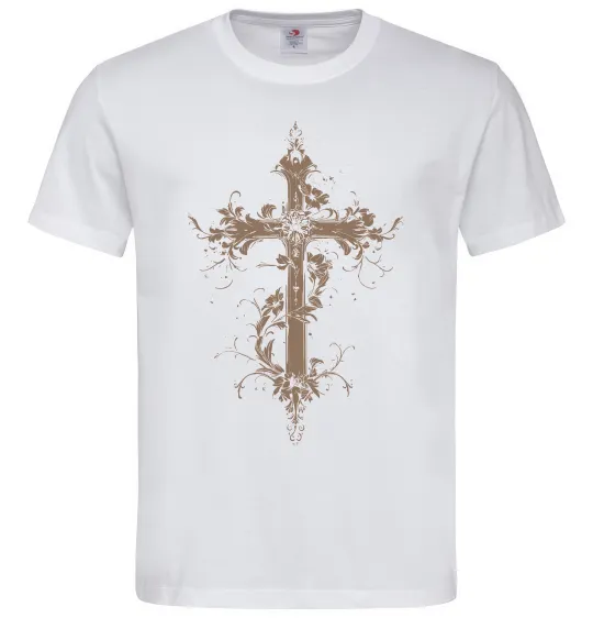 Мужская футболка Квітучий Хрест Белый фото
