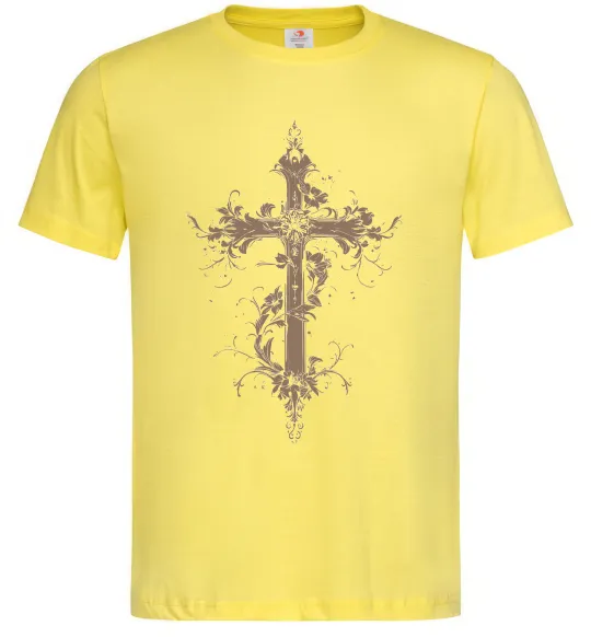 Мужская футболка Квітучий Хрест Лимонный фото